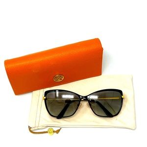 Tory Burch Sunglasses - black/gold metal frame